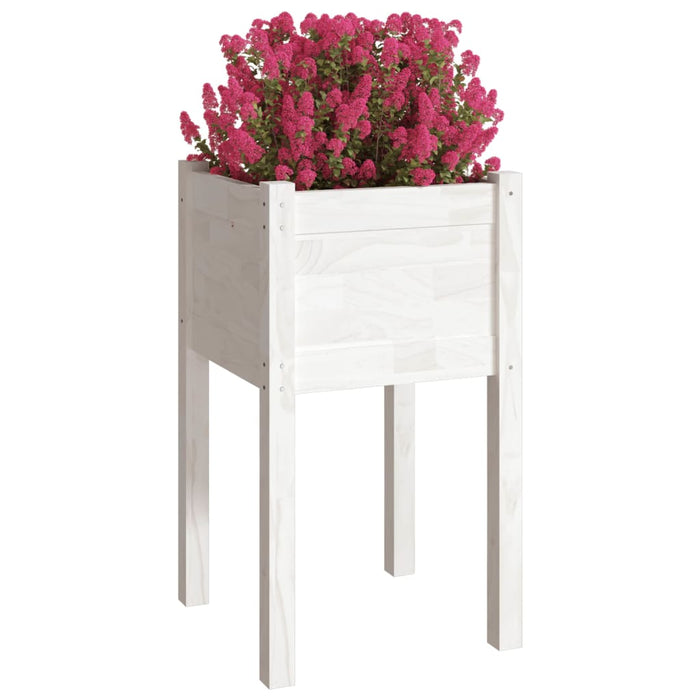 Fioriere da Giardino 2 pz Bianche 40x40x70 cm in Legno di Pino cod mxl 66593