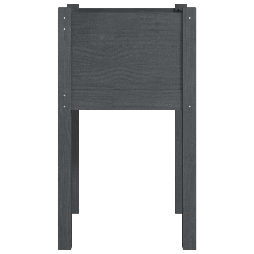 Fioriere da Giardino 2 pz Grigie 40x40x70 cm in Legno di Pino cod mxl 66755