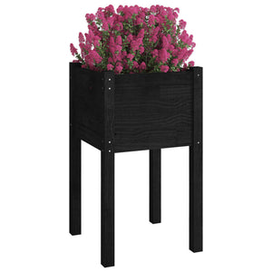 Fioriere da Giardino 2 pz Nere 40x40x70 cm in Legno di Pino cod mxl 66575