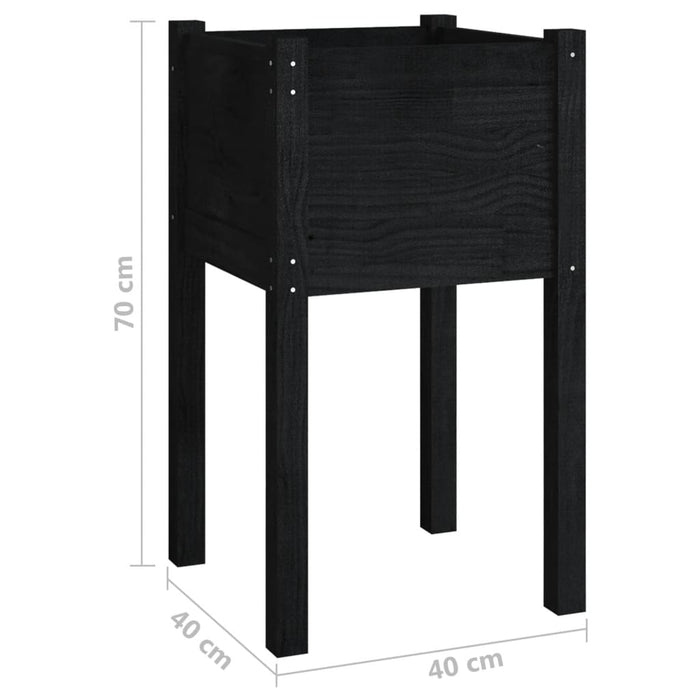 Fioriere da Giardino 2 pz Nere 40x40x70 cm in Legno di Pino cod mxl 66575