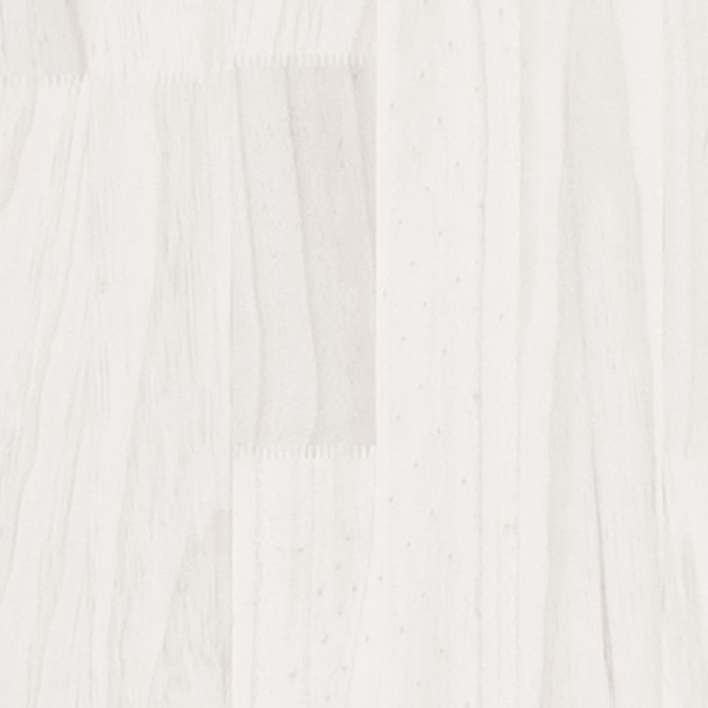 Fioriera da Giardino Bianca 50x50x70 cm Legno Massello di Pino cod mxl 66638