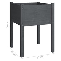 Fioriera da Giardino Grigia 50x50x70 cm Legno Massello di Pino cod mxl 66737