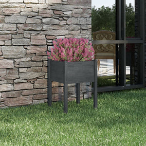 Fioriera da Giardino Grigia 50x50x70 cm Legno Massello di Pino cod mxl 66737