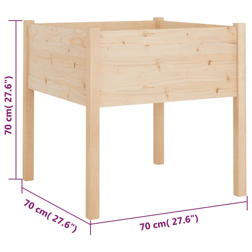 Fioriera da Giardino 70x70x70 cm in Legno Massello di Pino cod mxl 66954