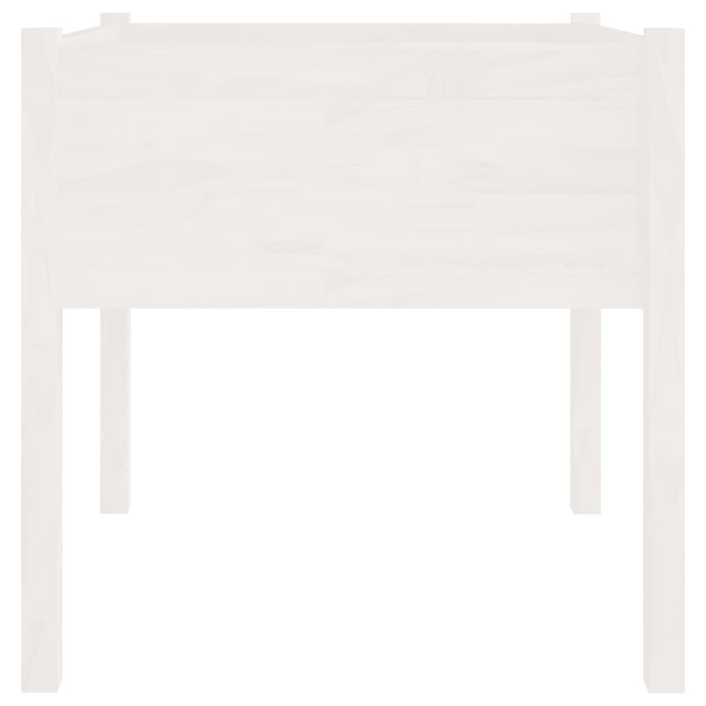 Fioriera da Giardino Bianca 70x70x70 cm Legno Massello di Pino cod mxl 66788