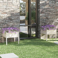 Fioriere da Giardino 2 pz Bianche 70x70x70 cm in Legno di Pino cod mxl 66685