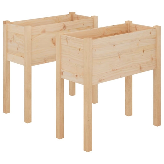 Fioriere da Giardino 2 pz 70x31x70 cm in Legno Massello di Pino cod mxl 66914