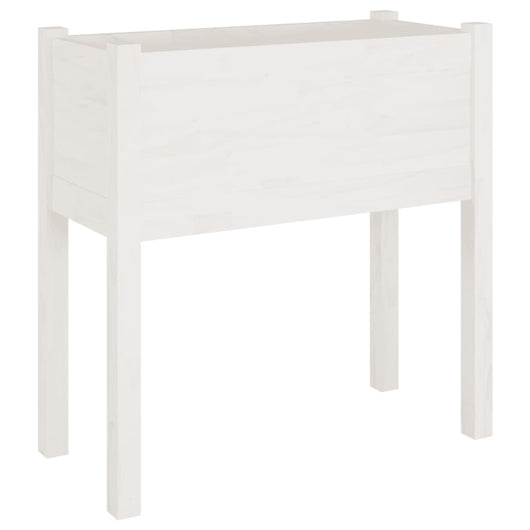 Fioriera da Giardino Bianca 70x31x70 cm Legno Massello di Pino cod mxl 67042