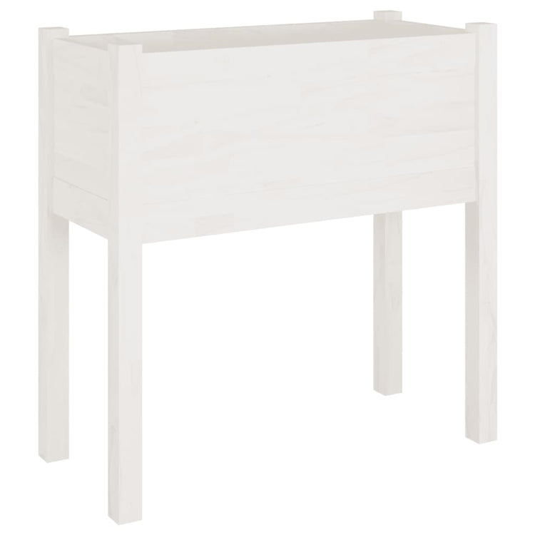 Fioriera da Giardino Bianca 70x31x70 cm Legno Massello di Pino cod mxl 67042