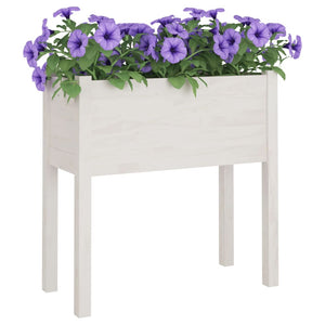 Fioriera da Giardino Bianca 70x31x70 cm Legno Massello di Pino cod mxl 67042