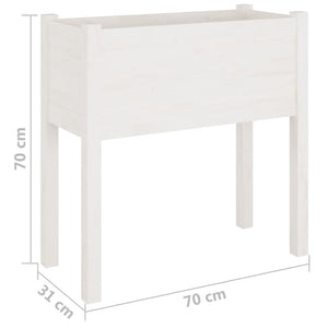 Fioriera da Giardino Bianca 70x31x70 cm Legno Massello di Pino cod mxl 67042