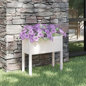 Fioriera da Giardino Bianca 70x31x70 cm Legno Massello di Pino cod mxl 67042