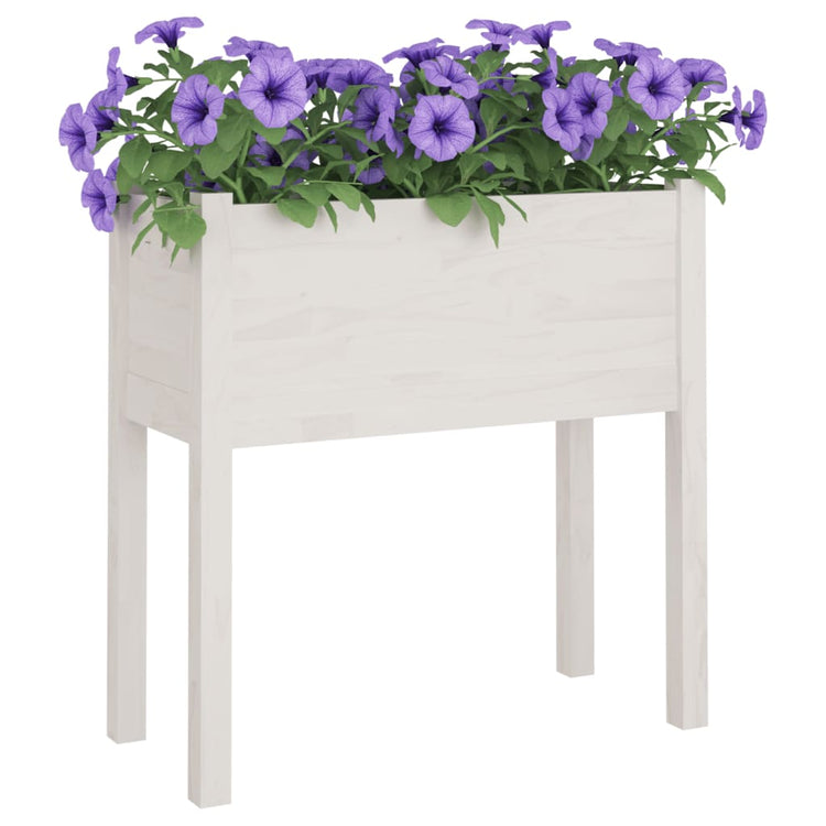 Fioriere da Giardino 2 pz Bianche 70x31x70 cm in Legno di Pino cod mxl 67330