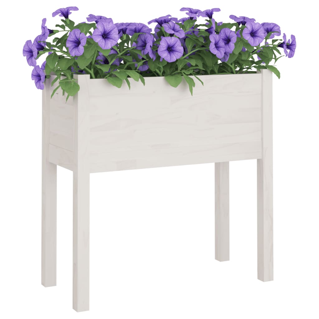 Fioriere da Giardino 2 pz Bianche 70x31x70 cm in Legno di Pino 810822