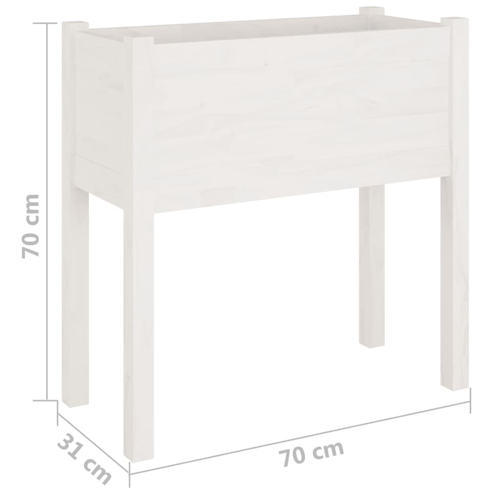 Fioriere da Giardino 2 pz Bianche 70x31x70 cm in Legno di Pino cod mxl 67330