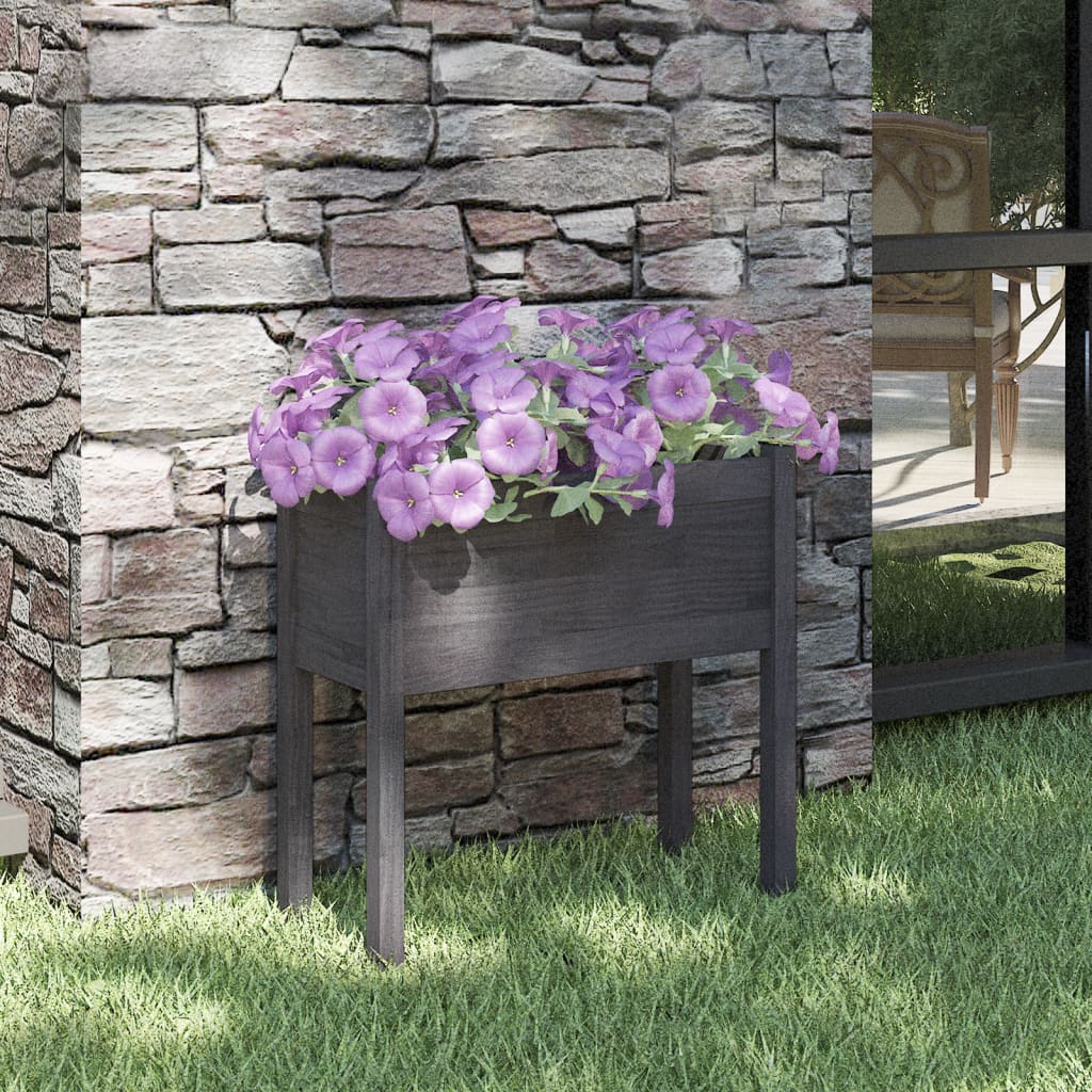 Fioriera da Giardino Grigia 70x31x70 cm Legno Massello di Pino cod mxl 67109