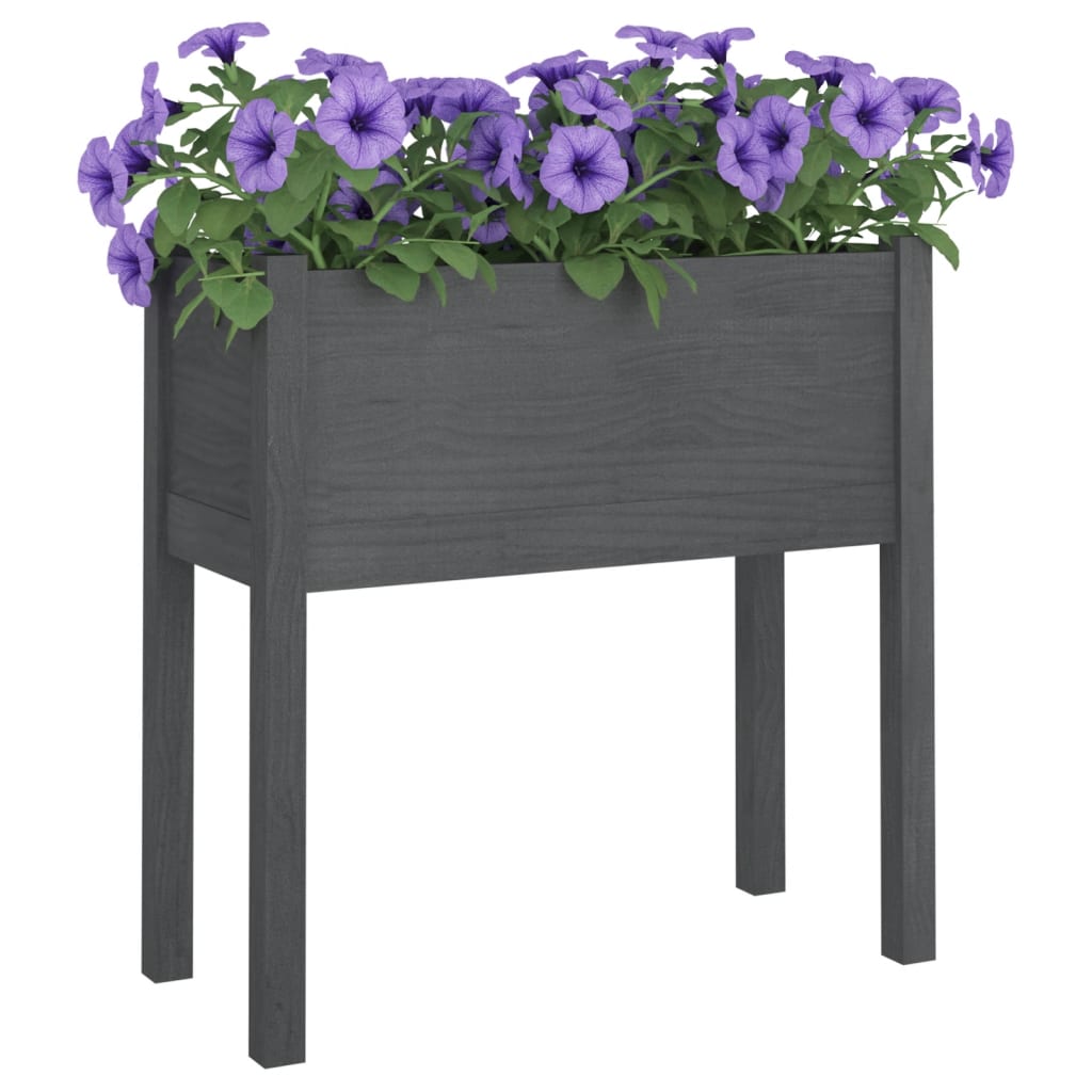 Fioriere da Giardino 2 pz Grigie 70x31x70 cm in Legno di Pino cod mxl 66845