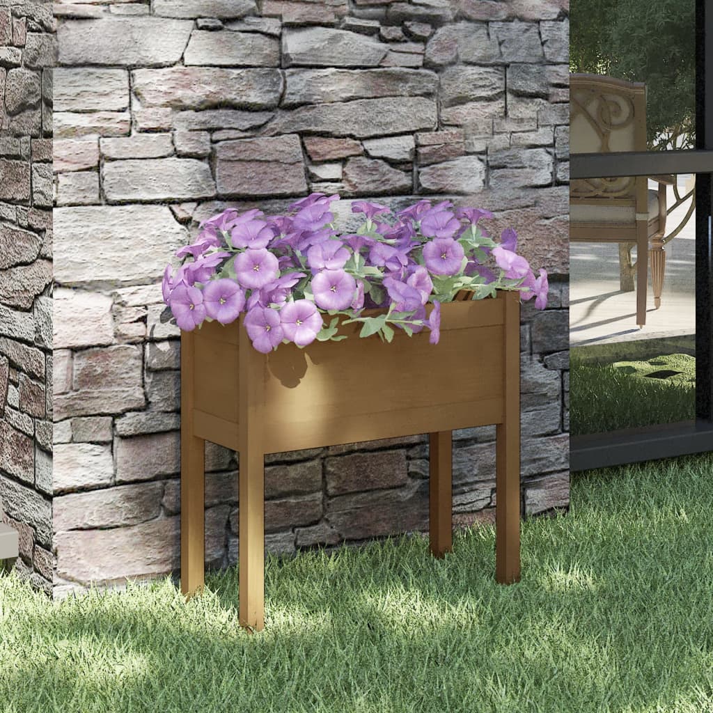 Fioriera da Giardino Miele 70x31x70 cm in Massello di Pino 810825