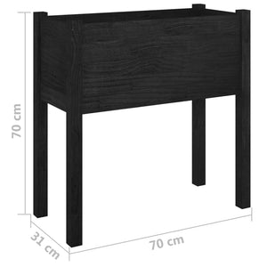 Fioriere da Giardino 2 pz Nere 70x31x70 cm in Legno di Pino cod mxl 66885