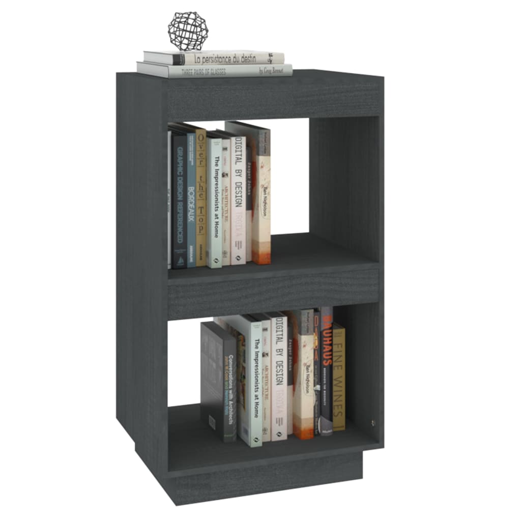 Libreria Grigia 40x35x71 cm in Legno Massello di Pino 810841