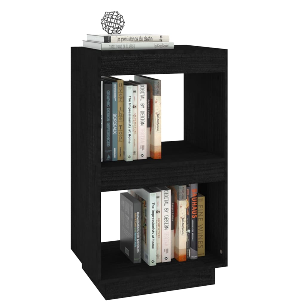 Libreria Nera 40x35x71 cm in Legno Massello di Pino cod mxl 16901