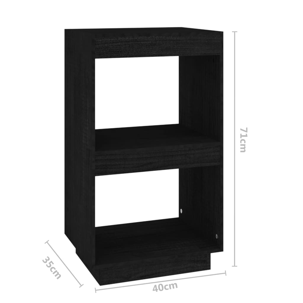 Libreria Nera 40x35x71 cm in Legno Massello di Pino cod mxl 16901