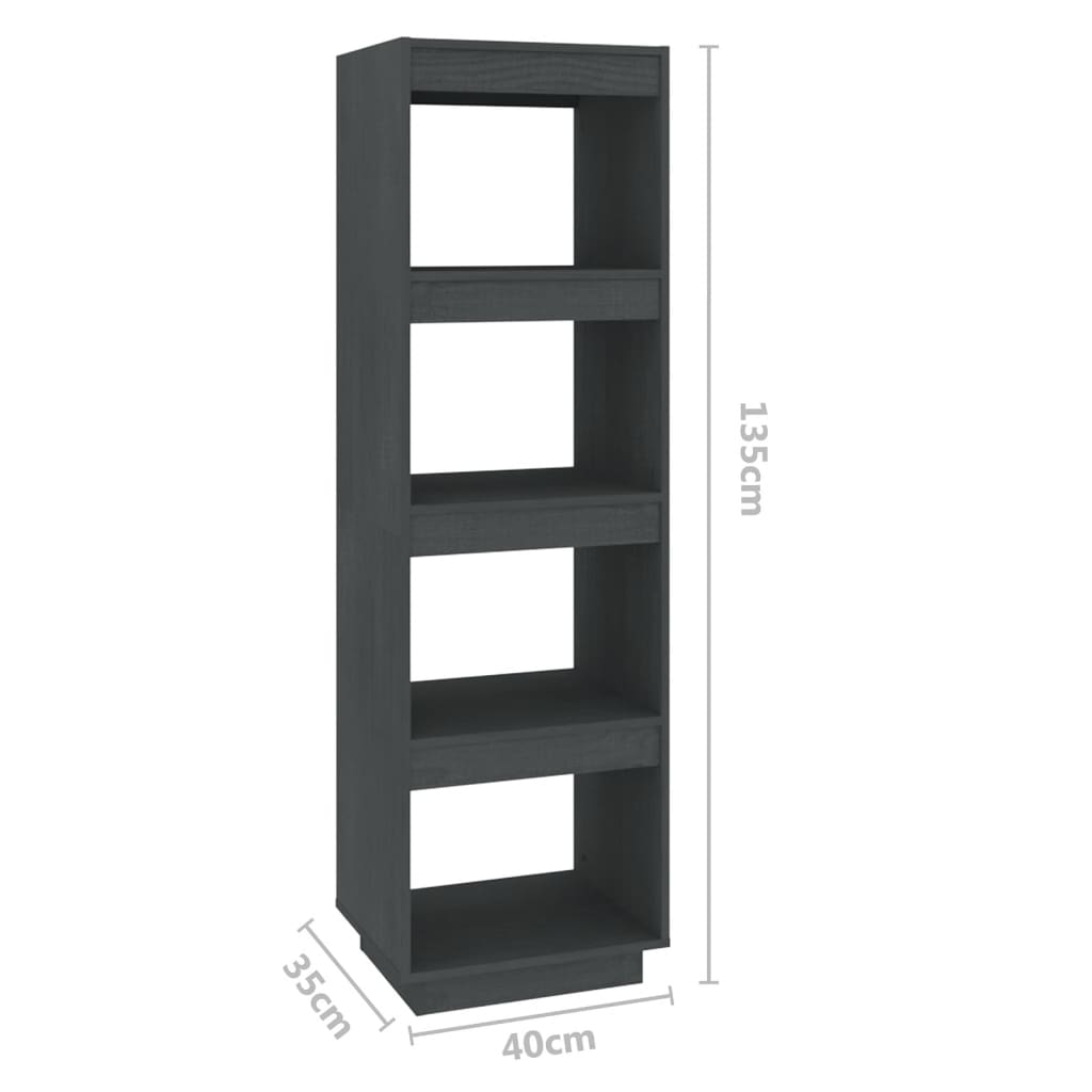 Libreria/Divisorio Grigio 40x35x135 cm in Massello di Pino