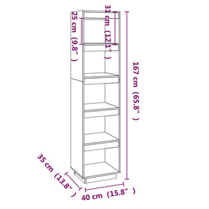 Libreria/Divisorio 40x35x167 cm in Legno Massello di Pino 810854