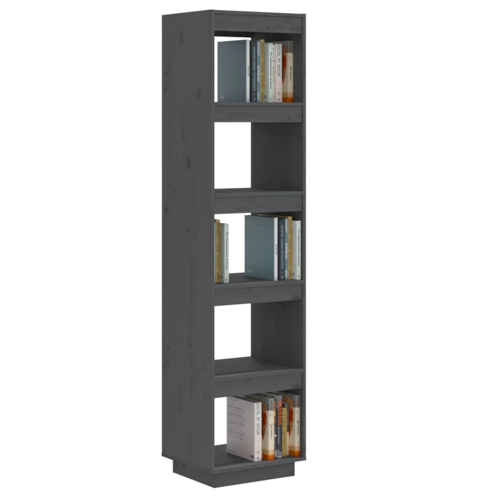 Libreria/Divisorio Grigio 40x35x167 cm in Legno Massello di Pino