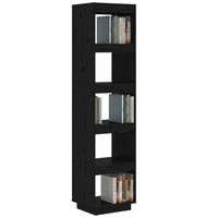 Libreria/Divisorio Nero 40x35x167 cm in Legno Massello di Pino cod mxl 18901