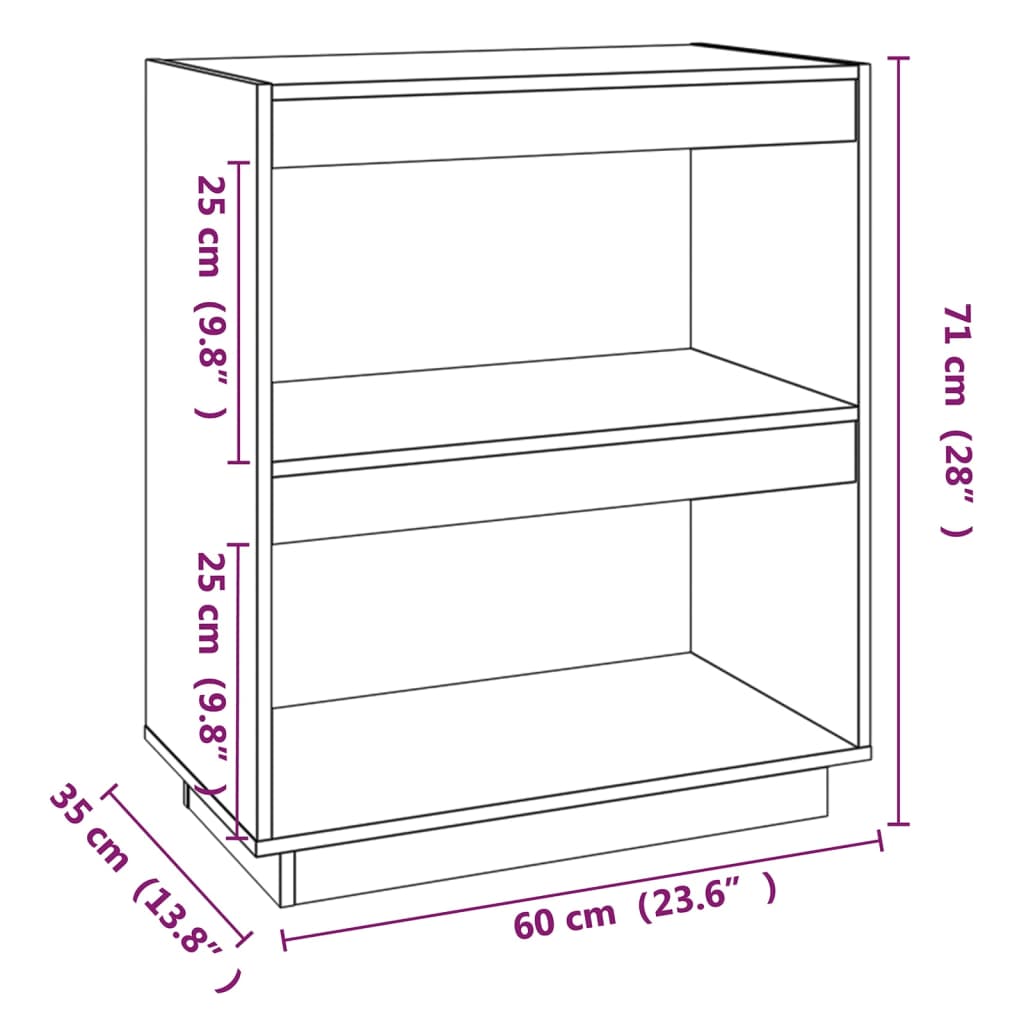 Libreria 60x35x71 cm in Legno Massello di Pino cod mxl 20542