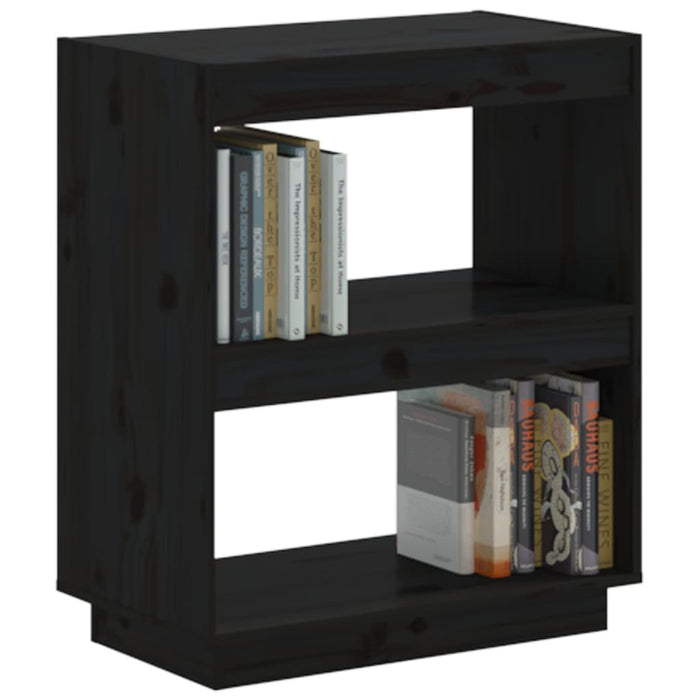 Libreria Nera 60x35x71 cm in Legno Massello di Pino cod mxl 19079