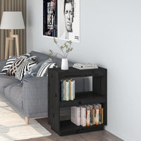 Libreria Nera 60x35x71 cm in Legno Massello di Pino cod mxl 19079