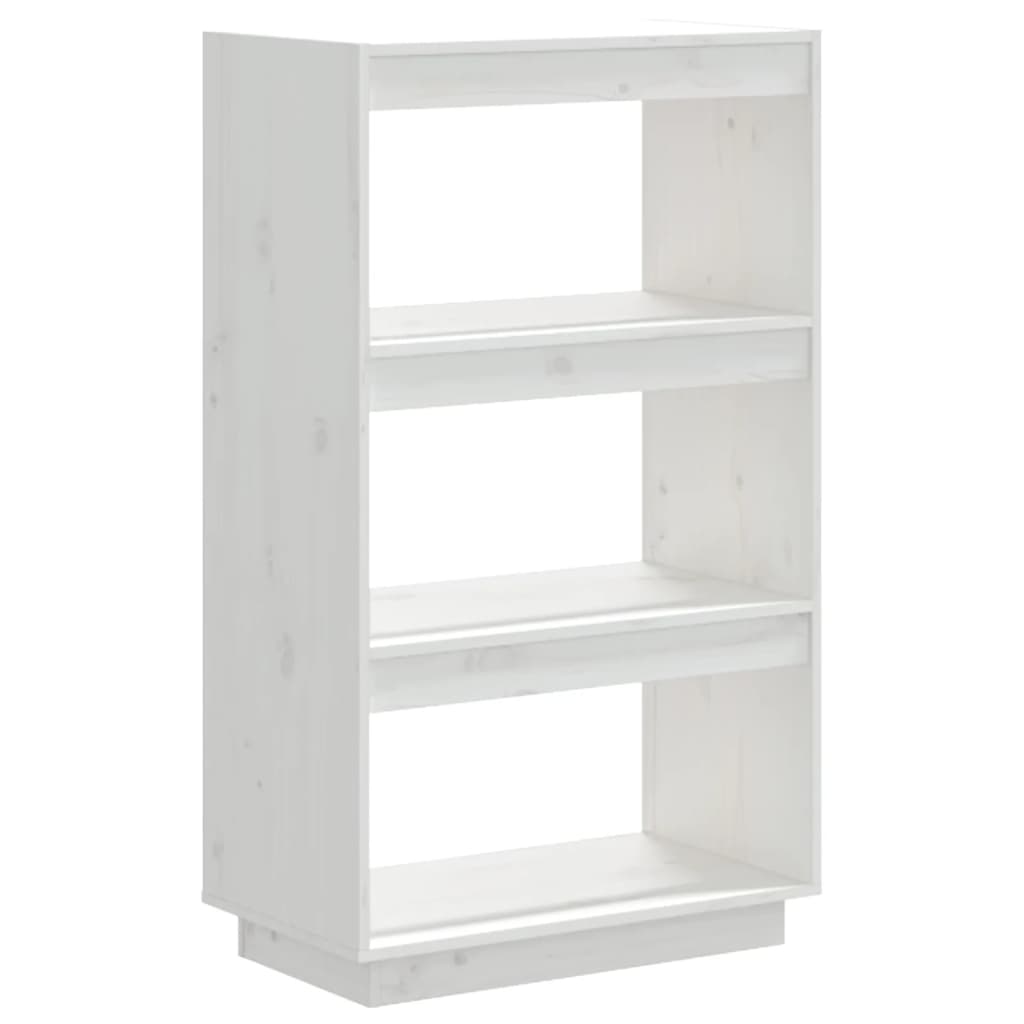 Libreria/Divisorio Bianco 60x35x103cm in Legno Massello di Pino