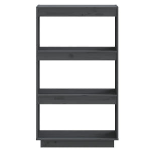 Libreria/Divisorio Grigio 60x35x103cm in Legno Massello di Pino