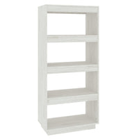 Libreria/Divisorio Bianco 60x35x135 cm Legno Massello di Pino