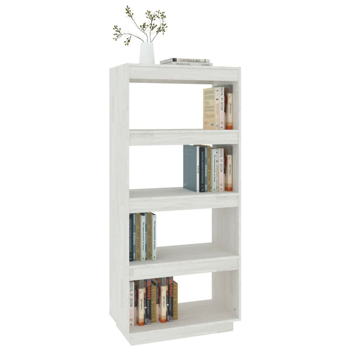 Libreria/Divisorio Bianco 60x35x135 cm Legno Massello di Pino