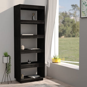 Libreria/Divisorio Nero 60x35x167 cm in Legno Massello di Pino cod 11410