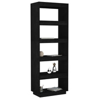 Libreria/Divisorio Nero 60x35x167 cm in Legno Massello di Pino cod 11410