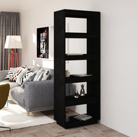 Libreria/Divisorio Nero 60x35x167 cm in Legno Massello di Pino cod 11410