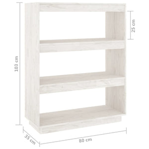 Libreria/Divisorio Bianco 80x35x103 cm Legno Massello di Pino