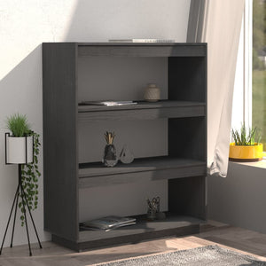 Libreria/Divisorio Grigio 80x35x103 cm Legno Massello di Pino