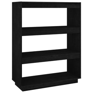 Libreria/Divisorio Nero 80x35x103 cm in Legno Massello di Pino cod mxl 15513