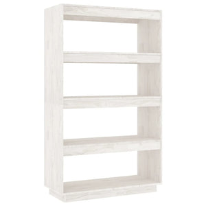 Libreria/Divisorio Bianco 80x35x135 cm Legno Massello di Pino