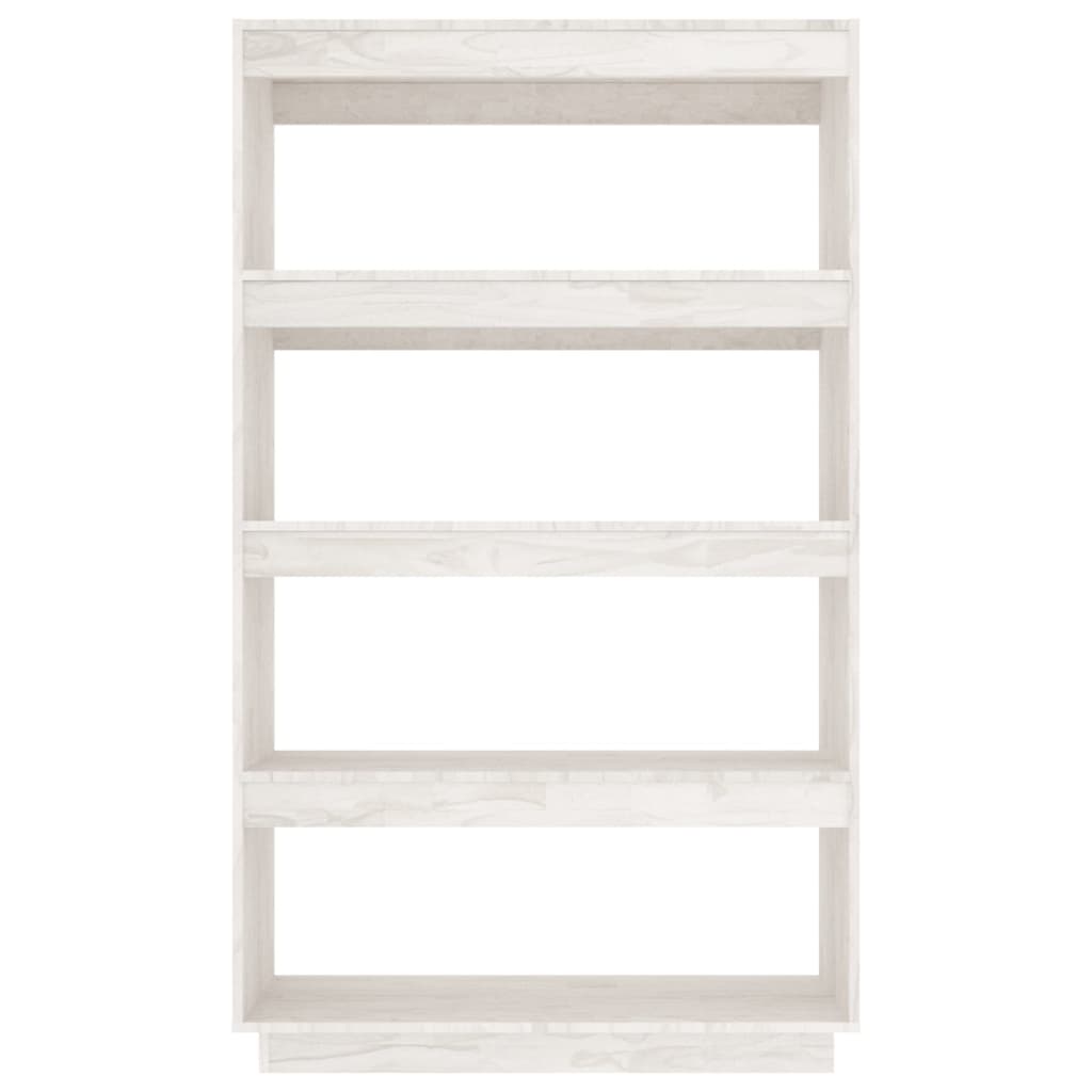 Libreria/Divisorio Bianco 80x35x135 cm Legno Massello di Pino