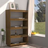 Libreria/Divisorio Marrone Miele 80x35x135 cm in Legno di Pino