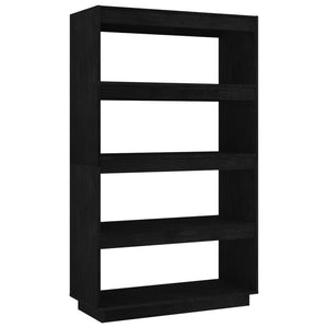 Libreria/Divisorio Nero 80x35x135 cm in Legno Massello di Pino cod mxl 13487