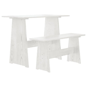 Set da Pranzo 3 pz REINE Bianco in Legno Massello di Pino 3096568