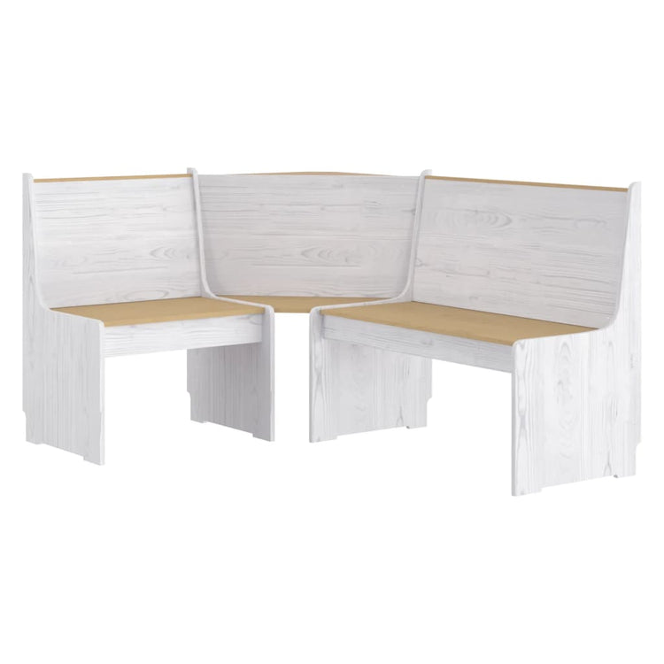 Set da Pranzo 3 pz Marrone Miele e Bianco in Legno di Pino