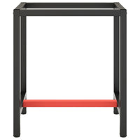 Telaio per Banco da Lavoro Nero Rosso Opaco 70x50x79 cm Metallo 151449